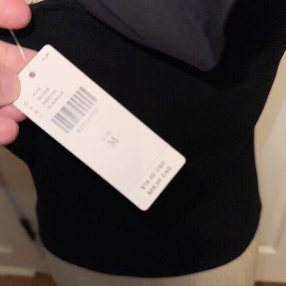 NEW Anthropologie Dolan Ruffle Black Blouse Flutter Sleeve Size M Medium V-Neck - Picture 5 of 9